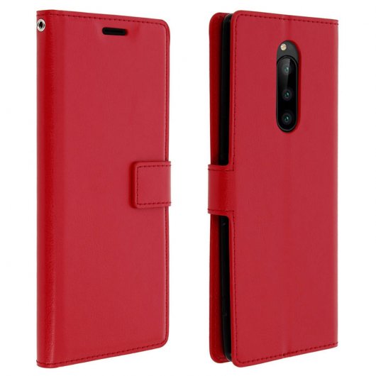 Avizar Funda Cartera Vintage Roja para Sony Xperia 1