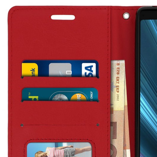 Avizar Funda Cartera Vintage Roja para Sony Xperia 1