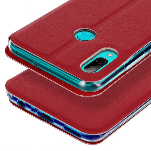 Avizar Funda Libro Cartera con Ventana Roja para Huawei P Smart 2019/Honor 10 Lite