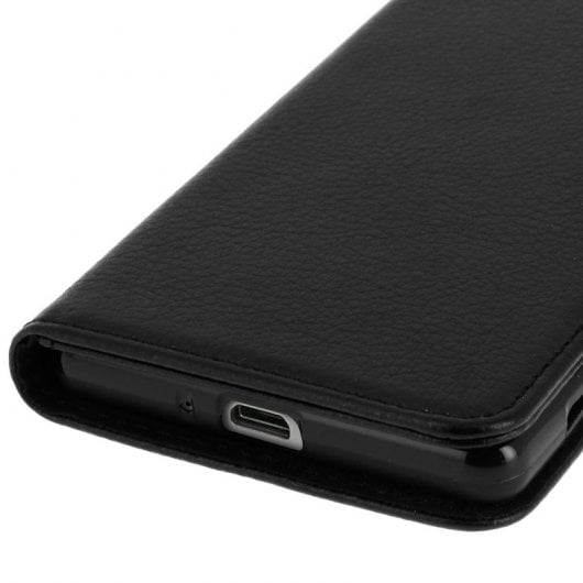 Avizar Capa Livro Preta com Carteira Preta para Sony Xperia X