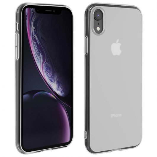 Avizar Funda de Silicona Flexible Blanca/Transparente para Apple iPhone XR