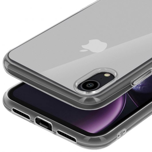 Avizar Funda de Silicona Flexible Blanca/Transparente para Apple iPhone XR