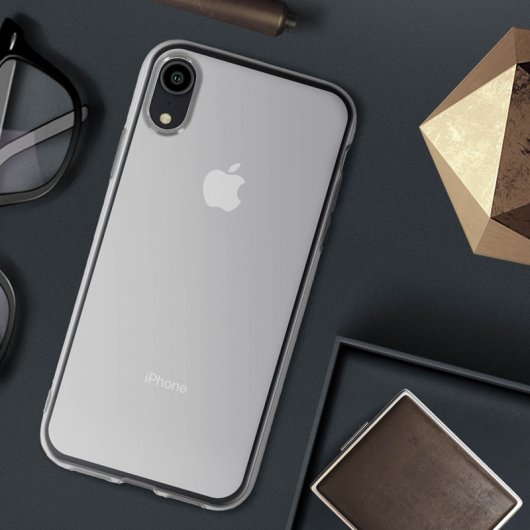 Avizar Funda de Silicona Flexible Blanca/Transparente para Apple iPhone XR