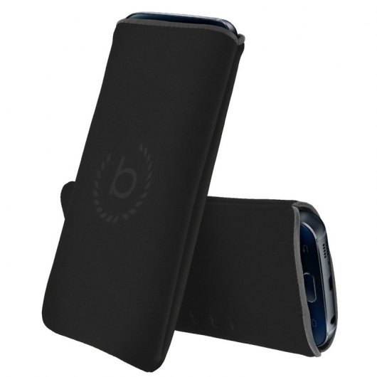 Bugatti Funda Bolsillo Negra para Smartphones de 141x59mm
