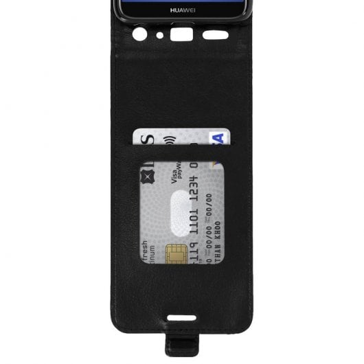 Custodia a portafoglio verticale nera Avizar per Huawei P Smart
