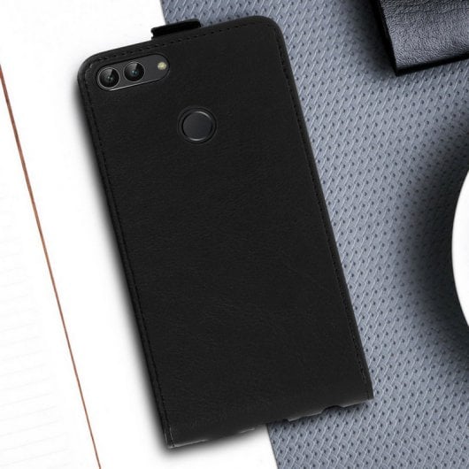 Custodia a portafoglio verticale nera Avizar per Huawei P Smart