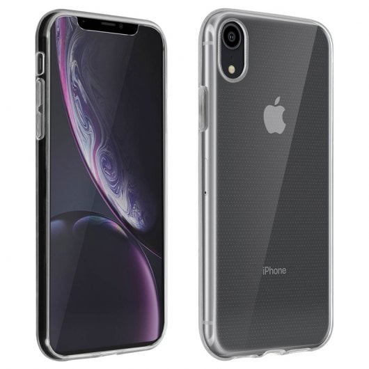 Coque en silicone transparente Avizar + verre trempé pour Apple iPhone XR