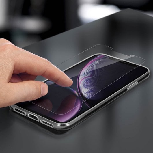 Coque en silicone transparente Avizar + verre trempé pour Apple iPhone XR