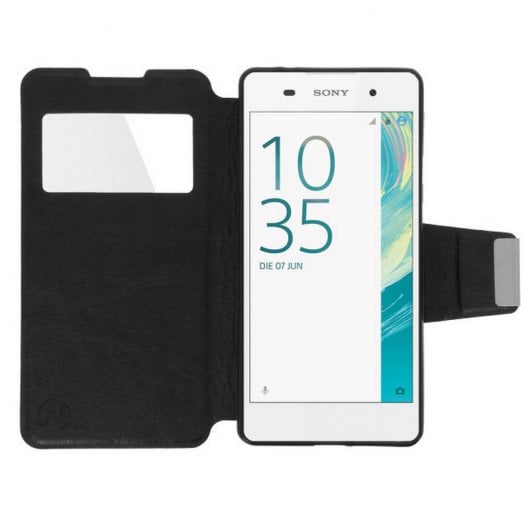 Avizar Funda con Ventana Negra para Sony Xperia E5
