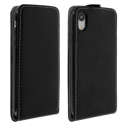 Avizar Funda Billetera Negra con Tapa Vertical para Apple iPhone XR