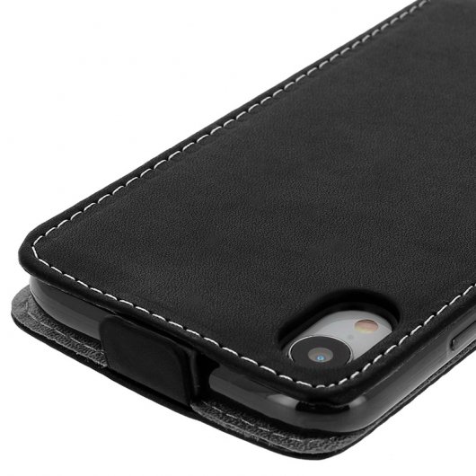 Avizar Funda Billetera Negra con Tapa Vertical para Apple iPhone XR