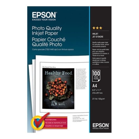 Papel Fotográfico Epson A4 100 Folhas 102 g/m2 Mate