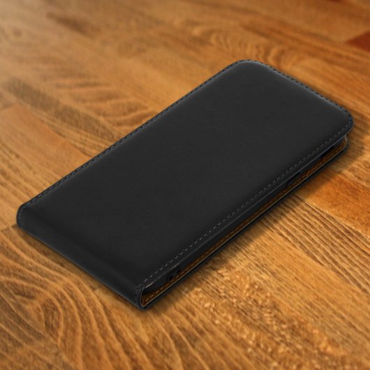 Avizar Funda Vertical de Cuero Negra para Samsung Galaxy A6 Plus