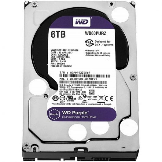 Western Digital Purple Interne Festplatte 6 TB 5400 RPM 64 MB 3.5" Serial ATA III