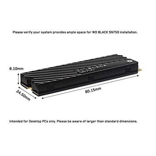 WD Black SN750 NVMe 1TB SSD M.2 PCI Express 3.0 com Dissipador Térmico