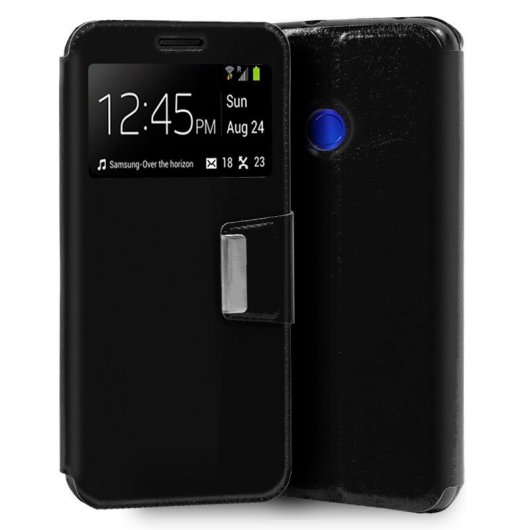 Cool Funda Flip Cover Liso Negro para Xiaomi Redmi Note 7 / Note 7 Pro