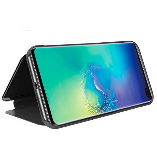 Cool Funda Flip Cover Clear View Negro para Samsung Galaxy S10 Plus 