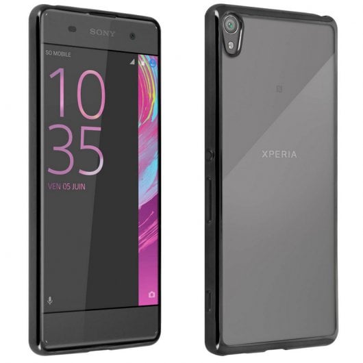 Avizar Funda de Silicona con Bordes Negros para Sony Xperia XA