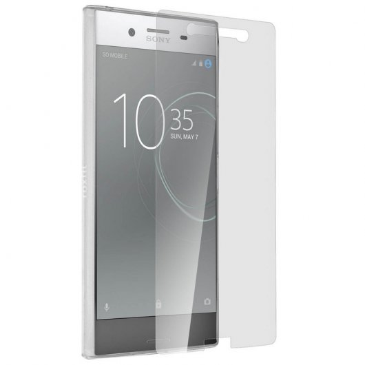 Avizar Funda Silicona Transparente + Cristal Templado para Sony Xperia XZ Premium
