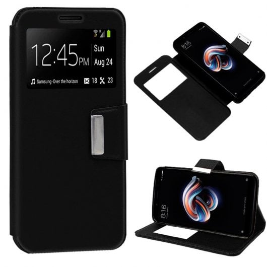 Cool Capa Flip Cover Lisa Preta para Xiaomi Redmi Note 5 / Note 5 Pro
