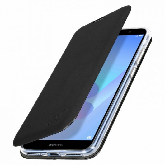 Beeyo Funda Flip Book Negra para Huawei Y6 2018