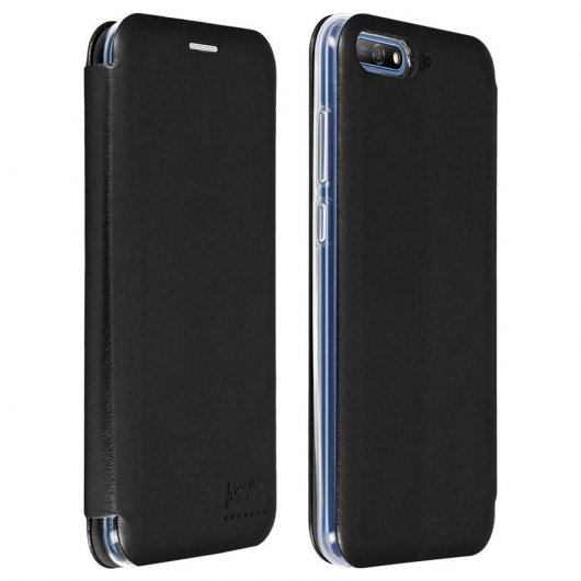 Beeyo Funda Flip Book Negra para Huawei Y6 2018