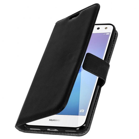 Avizar Funda Libro Vintage Negra para Huawei Y6 2017