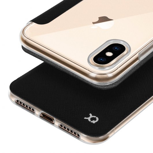 Xqisit Funda Tipo Libro Slim Negra para Apple iPhone XS Max