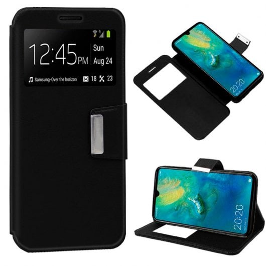  Cool Funda Flip Cover Liso Negra para Huawei Mate 20