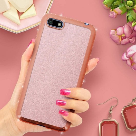 Avizar Funda Purpurina Champán para Huawei Y5/Honor 7S