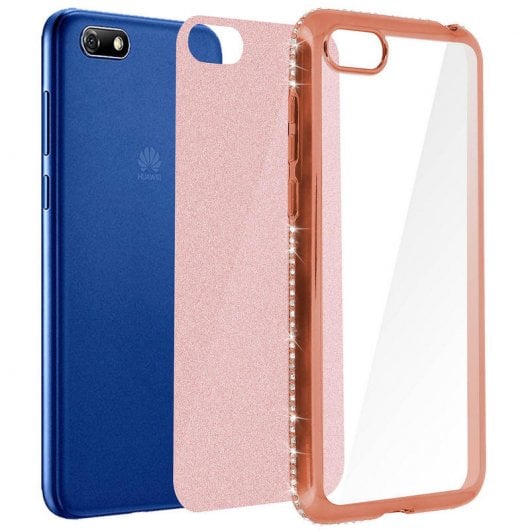 Avizar Funda Purpurina Champán para Huawei Y5/Honor 7S