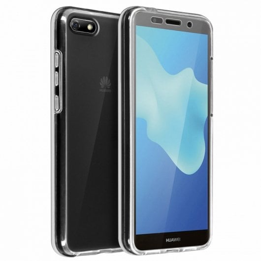 Avizar Funda Doble Silicona Transparente para Honor 7S/Huawei Y5 2018