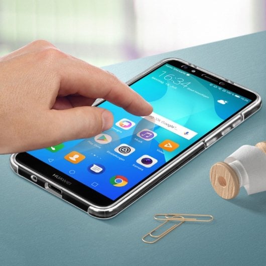 Avizar Funda Doble Silicona Transparente para Honor 7S/Huawei Y5 2018
