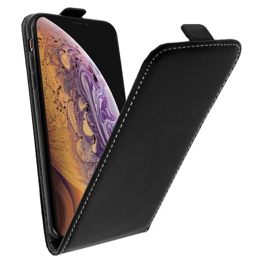 Avizar Funda Billetera Negra con Tapa Vertical para Apple iPhone XS Max