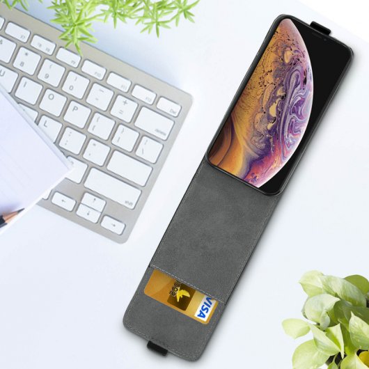 Avizar Funda Billetera Negra con Tapa Vertical para Apple iPhone XS Max