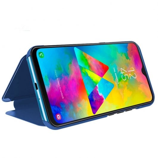 Cool Funda Flip Cover Clear View Azul para Samsung Galaxy M20