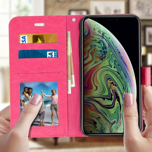 Avizar Funda Tipo Libro Cartera Rosa para Apple iPhone XS Max