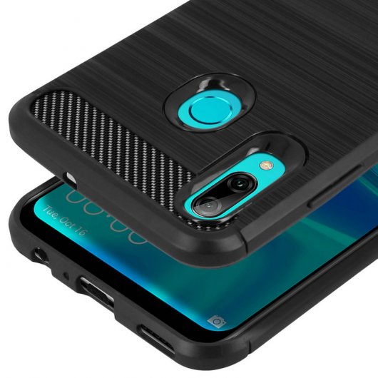 Avizar Funda de Silicona/Aluminio Negra para Huawei P Smart 2019/Honor 10 Lite