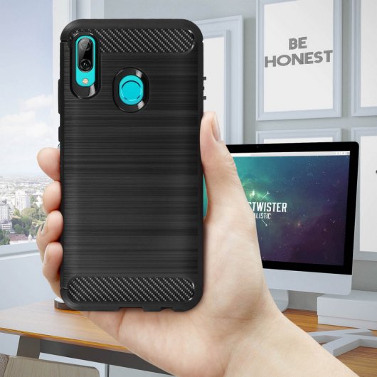 Avizar Funda de Silicona/Aluminio Negra para Huawei P Smart 2019/Honor 10 Lite