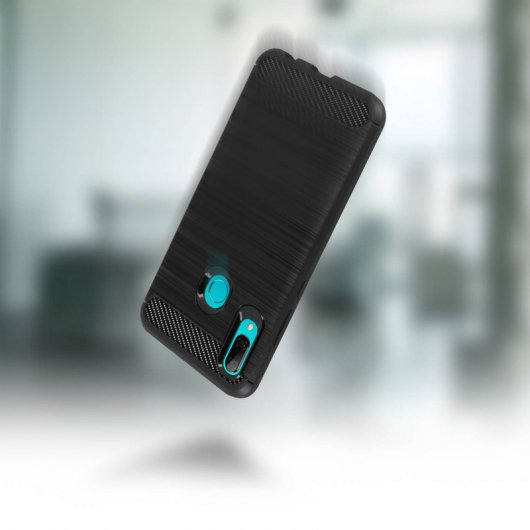 Avizar Funda de Silicona/Aluminio Negra para Huawei P Smart 2019/Honor 10 Lite