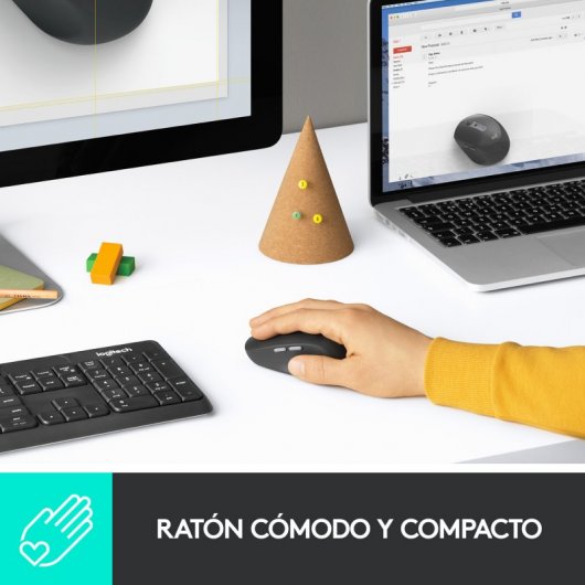 Logitech M590 Silent Ratón Inalámbrico Multidispositivo 1000DPI Gris