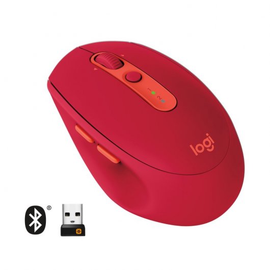 Logitech M590 Silent Ratón Inalámbrico Multidispositivo 1000DPI Rojo