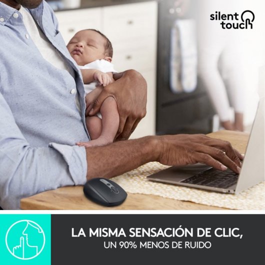 Logitech M590 Silent Ratón Inalámbrico Multidispositivo 1000DPI Rojo