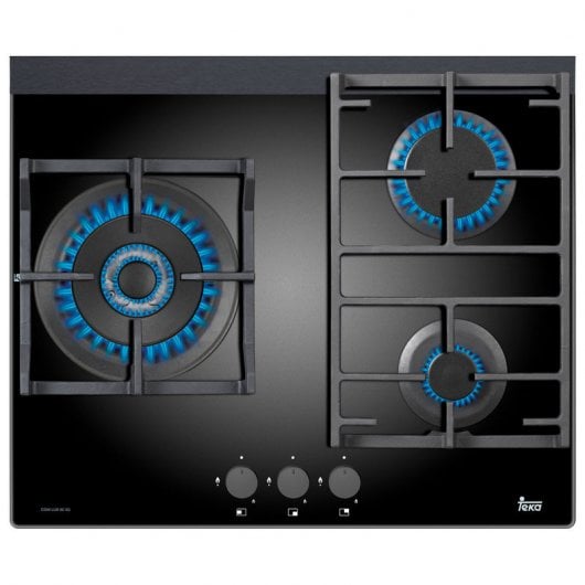 Teka CGW LUX 60 3G AI AL TR Placa Gas Natural 3 Zonas Cristal Templado Negra