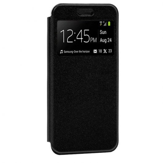 Cool Funda Flip Cover Liso Negra para Samsung Galaxy J6 Plus