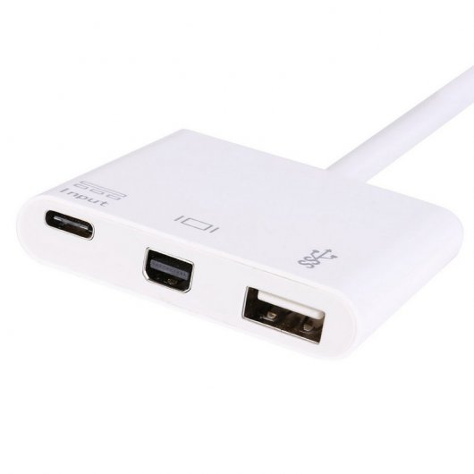 Equipaggia l'adattatore da USB-C a Mini DisplayPort / USB 3.0 / USB-C bianco