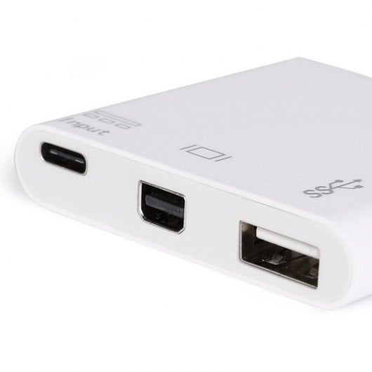 Equipaggia l'adattatore da USB-C a Mini DisplayPort / USB 3.0 / USB-C bianco