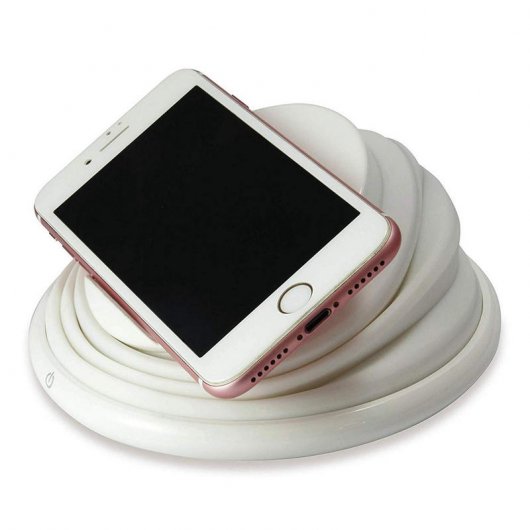 Caricabatterie Wireless Conceptronic GORGON02W 10W Bianco con Base Pieghevole e LED