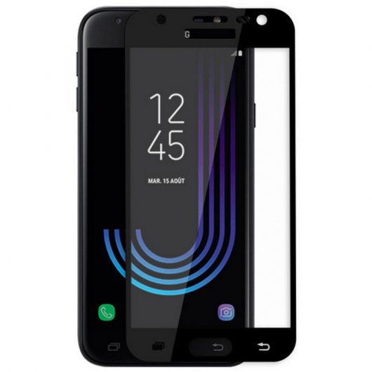 Avizar Protector Cristal Templado Borde Negro para Samsung Galaxy J7 2017