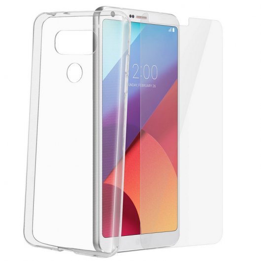 Avizar Funda de Silicona Transparente + Cristal Templado para LG G6
